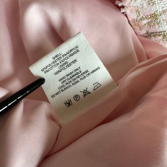 Rumored Tweed Mini Dress Pink Shimmer Size 10 New With Tags - Picture 11 of 14